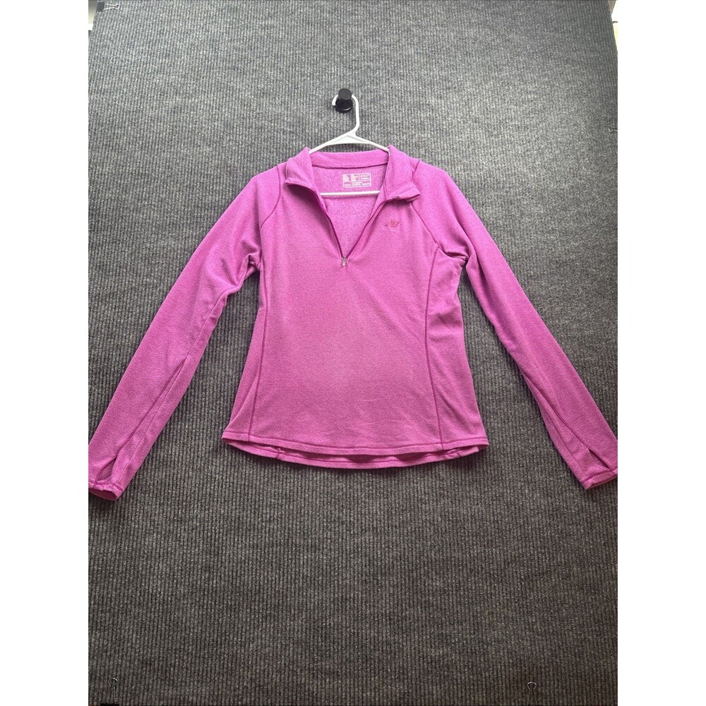 New Balance Dry Womens Medium Pink  1/4 Zip Long Sleeve Pullover Top